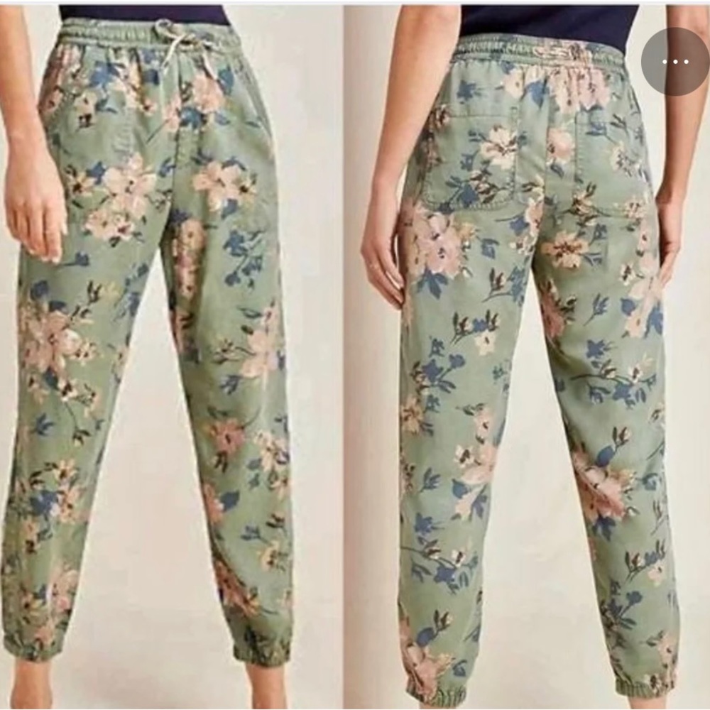 Anthropologie Floral Joggers